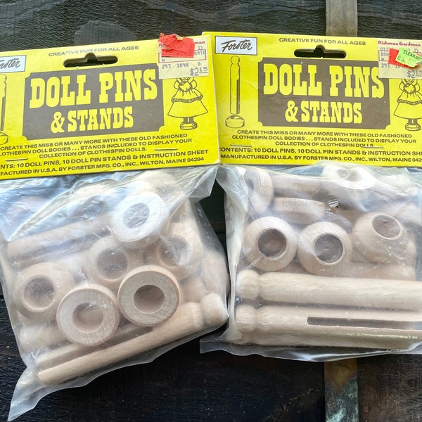 Wood Doll Pins Etsy