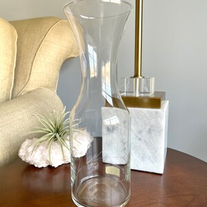 Half Liter Glass Water Carafe and Glass with Etched Design - the Envoy