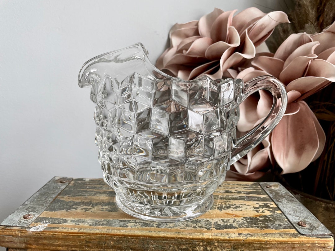Fostoria American Cube Glass Pitcher - Etsy