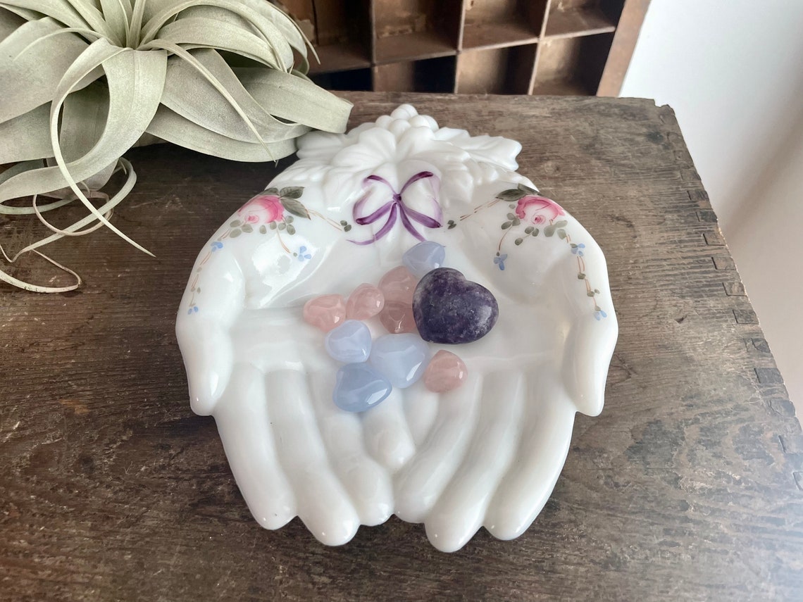 Westmoreland Milk Glass Hands Etsy