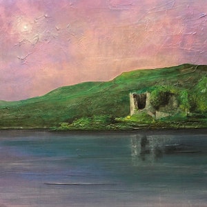Old Castle Lachlan Moonlight Scotland | Scottish Paintings | Art Prints