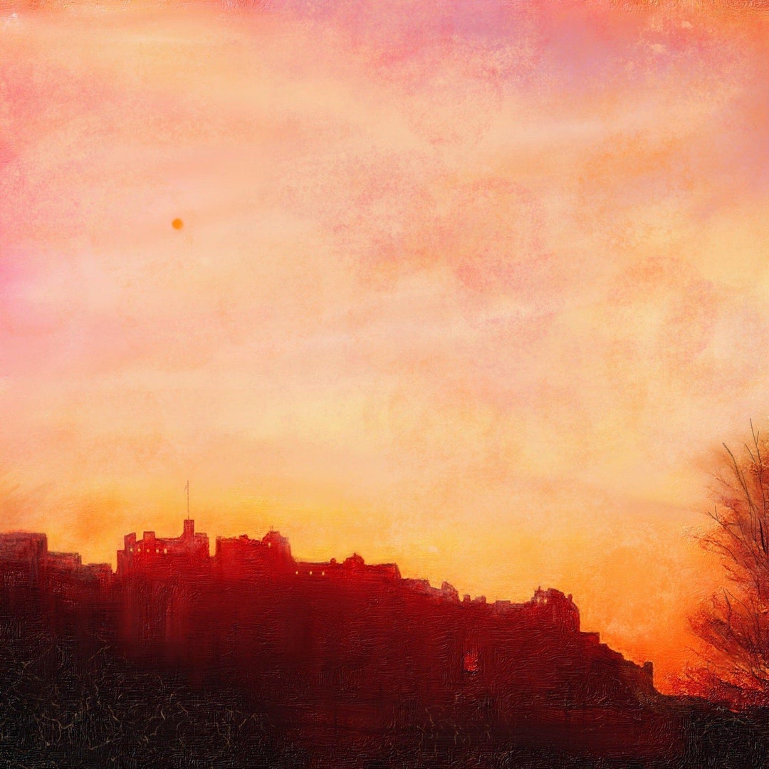 Edinburgh Castle Sunset Scotland | Scottish Paintings | Art Prints - Etsy