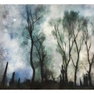 Glasgow Necropolis Moonlight Scotland | Scottish Paintings | Art Prints