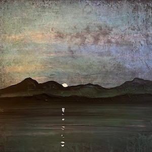 Sleeping Warrior Moonlight Arran Scotland | Scottish Paintings | Art Prints