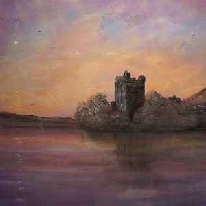 Urquhart Castle Moonlight Scotland | Scottish Paintings | Art Prints