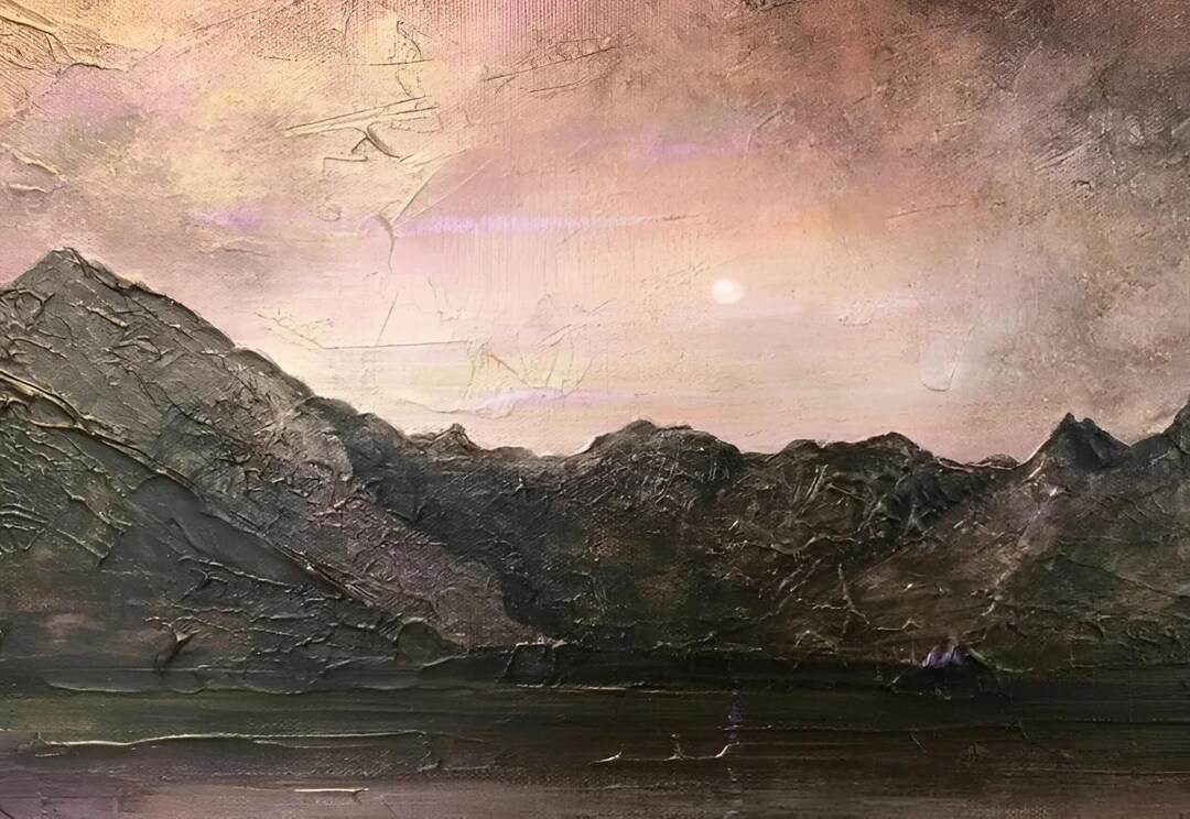 Dubh Ridge Moonlight - Original Scottish Landscape Painting | Made in ...
