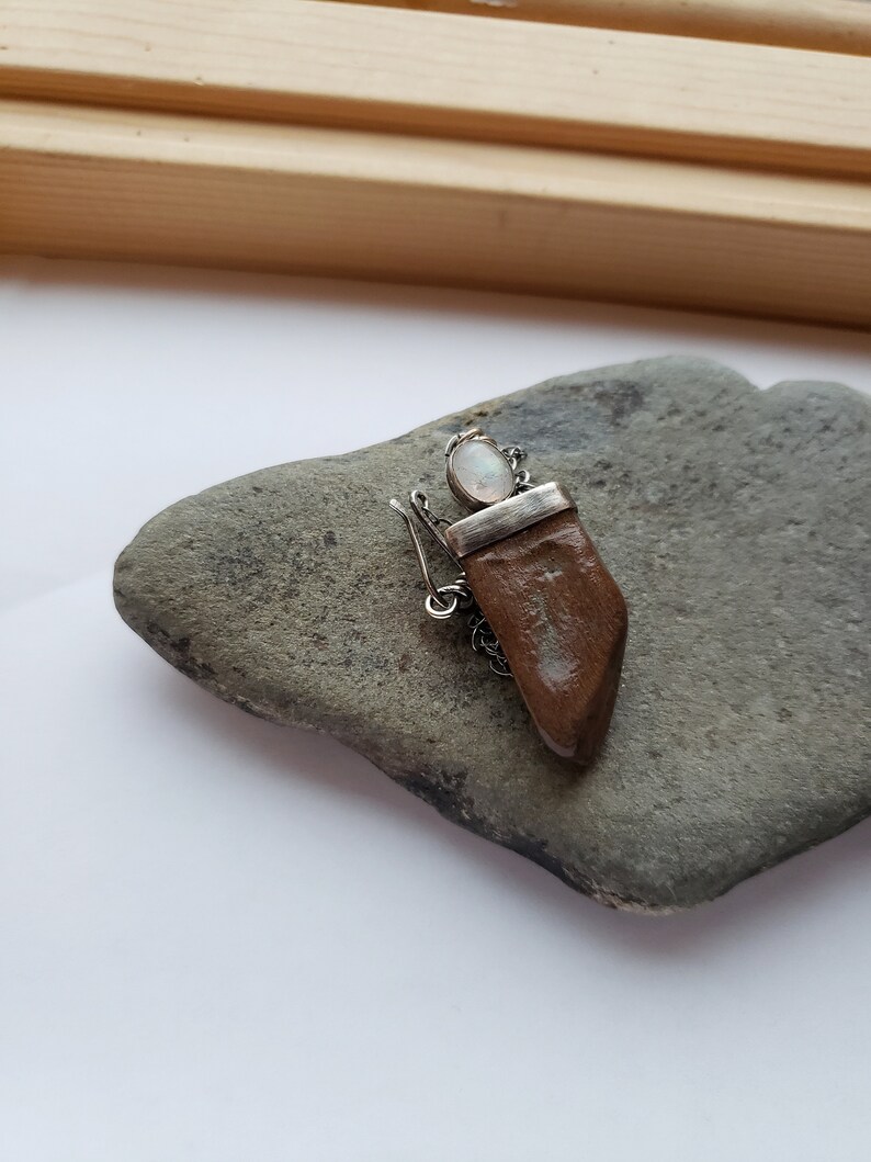 Blue Ridge Mountains Raw Necklace Creek Rock necklace Moonstone Necklace Mountain Jewelry Earthy Necklace OOAK For her Creek Rock