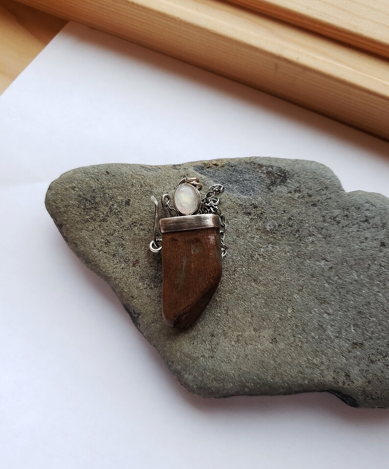 Blue Ridge Mountains Raw Necklace Creek Rock necklace Moonstone Necklace Mountain Jewelry Earthy Necklace OOAK For her Creek Rock