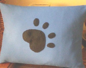 Paw print pillow 12" x 16" rectangle* you pick color choices *