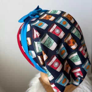 Women’s Reversible Scrub Cap Hat Chemo Cap Ponytail Scrub Cap Ponytail Scrub Hat Surgical Cap Surgery Cap Hair Covering The Ding Scrub Cap