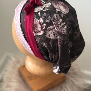 Women’s Reversible Scrub Cap Hat Chemo Cap Ponytail Scrub Cap Ponytail Scrub Hat Surgical Cap Surgery Cap Hair Covering The Ding Scrub Cap