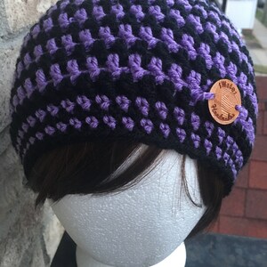 Damen Teens Gehäkelte Gestreifte Slouchy Beanie Hut
