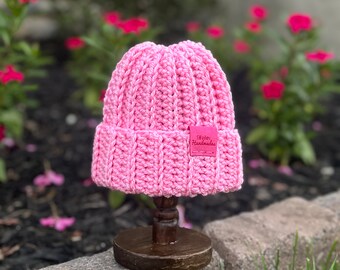 Crocheted Unisex Baby Toddler Beanie Hat Skully Skullie Cap Warm Ribbed Beanie