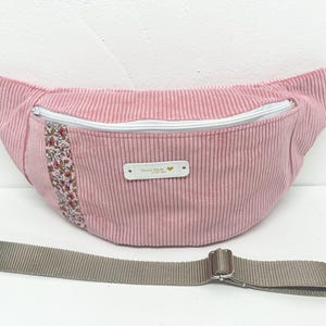 Sac banane velours rose