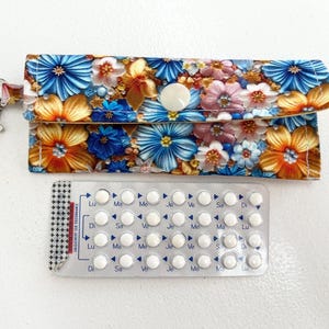 Flowers pill case, pill pouch,