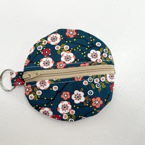Pochette écouteurs tissu japonais, porte monnaie tissu fleurs