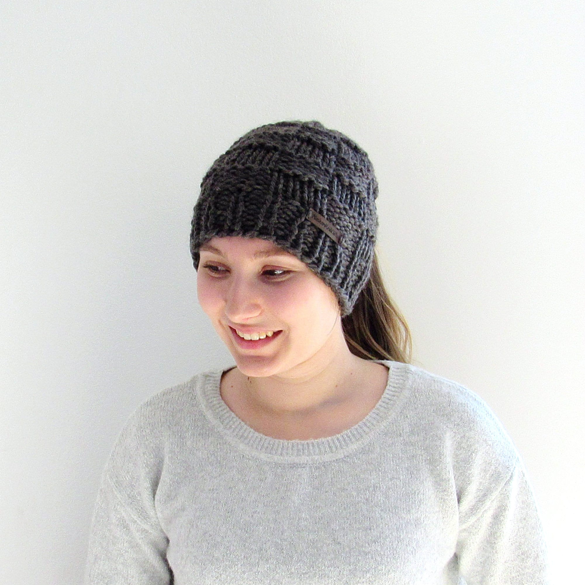 Chunky Knit Ponytail Hat Ponytail Beanie Low Ponytail Hole Etsy
