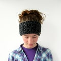 Chunky Knit Charcoal Gray Ear Warmer - Knitted Headband for Fall and Winter - Handmade in Alaska