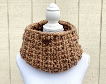 Chunky Knit Tweed Cowl Scarf - Pullover Neckwarmer - Wool Free - Choose from 4 colors