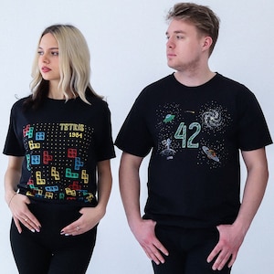 TETRIS GAME 1984 Hand Painted T-Shirt, Geek or Gamer gift image 3