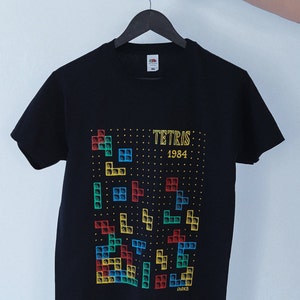 TETRIS GAME 1984 Hand Painted T-Shirt, Geek or Gamer gift image 4