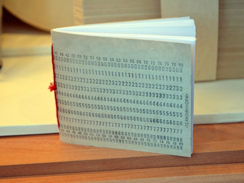 COMPUTER PUNCH CARD Notebook or Sketchbook, Hand made from Soviet vintage card, Geek gift image 1