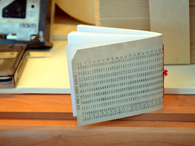 COMPUTER PUNCH CARD Notebook or Sketchbook, Hand made from Soviet vintage card, Geek gift image 2