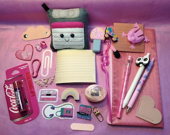 Bookish Bundle Mystery Box (Pink) - Includes handmade felt Floppy + USSR Punch Card notebook