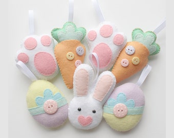 Felt Easter Bunny Garland. Handmade set of 7 Easter decorations. Felt Garland. Easter Bunny. Easter egg hunt. Easter eggs.