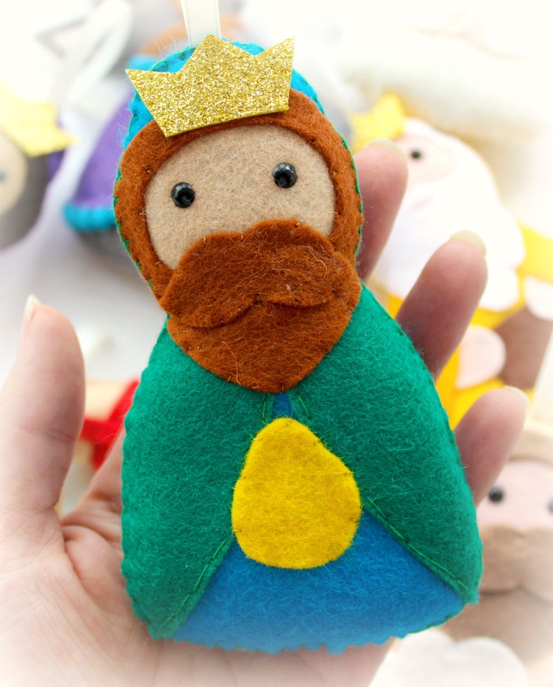 PDF pattern for felt Nativity Garland full instructions and Etsy