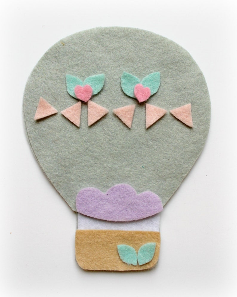 PDF Pattern for Felt Hot Air Balloon and Cloud Garland Full Etsy UK