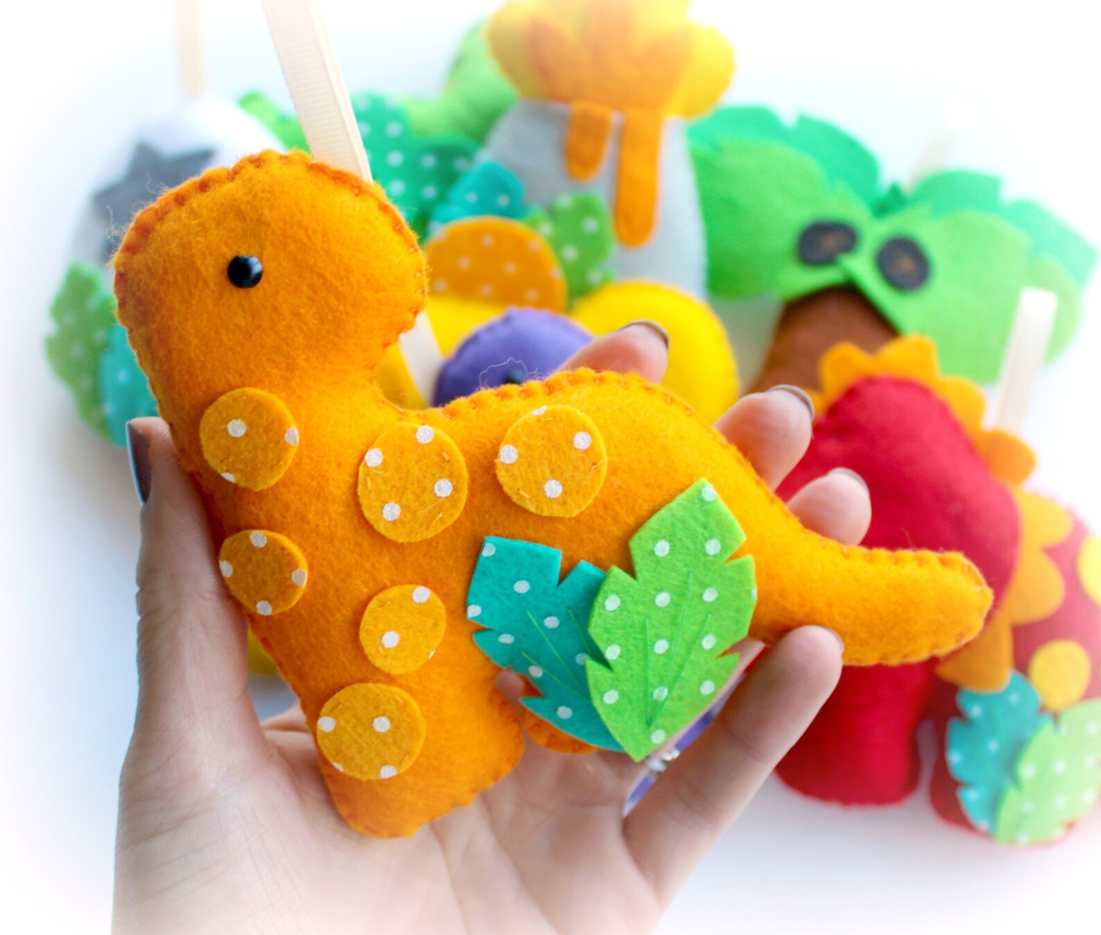 Make Your Own Felt Dinosaur Garland Kit. Felt Decorations. Etsy