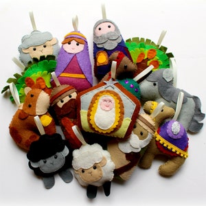 PDF pattern for felt Nativity Advent Add On Set, full instructions and templates, Digital Pattern, Instant Download, Christmas kit, felt kit