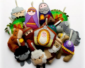 PDF pattern for felt Nativity Advent Add On Set, full instructions and templates, Digital Pattern, Instant Download, Christmas kit, felt kit