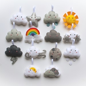 Felt weather themed garland decorations. Choice of 14 designs. Includes new 2023 designs.