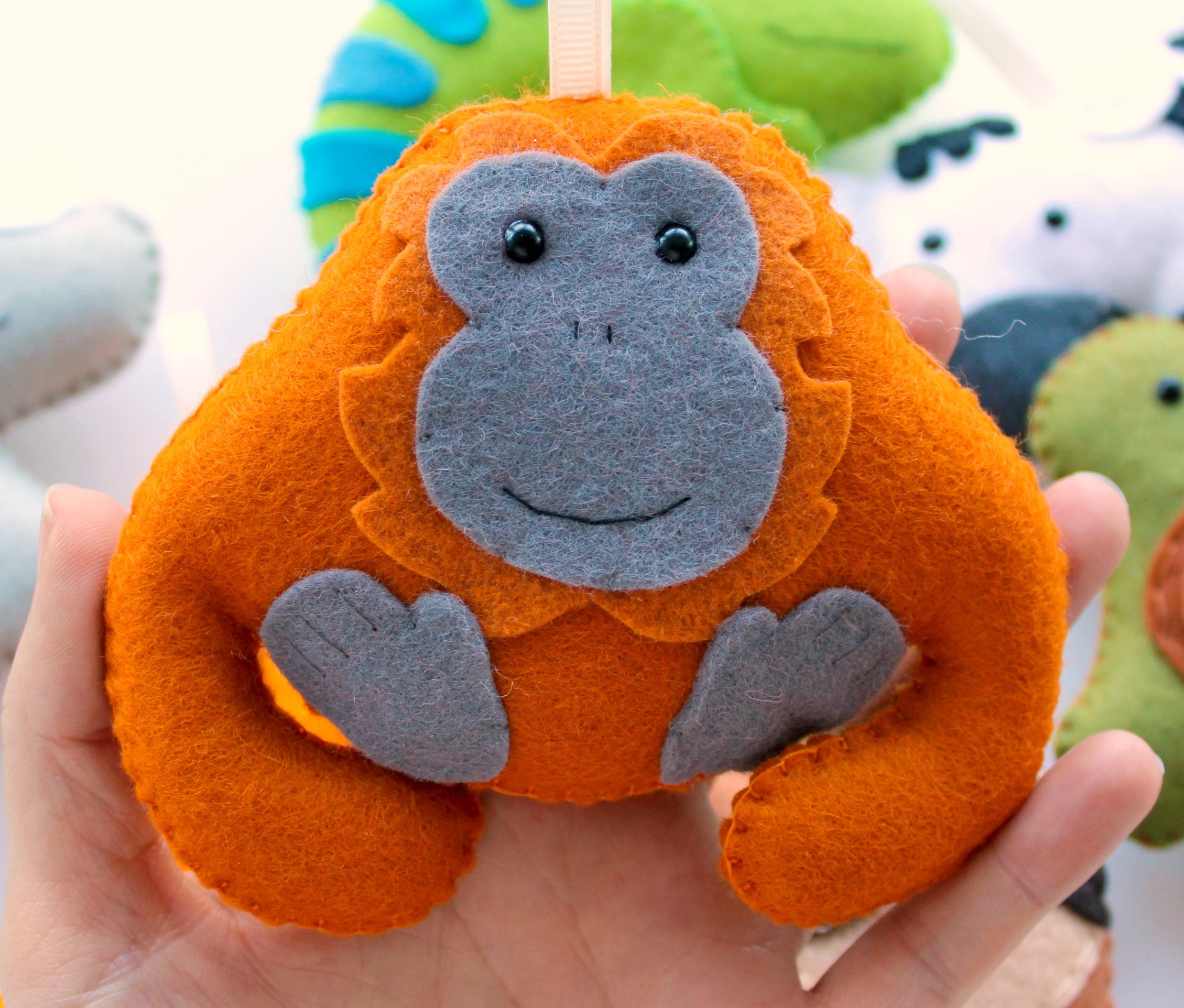 Make Your Own felt Jungle Garland Kit Sewing kit and pattern Etsy