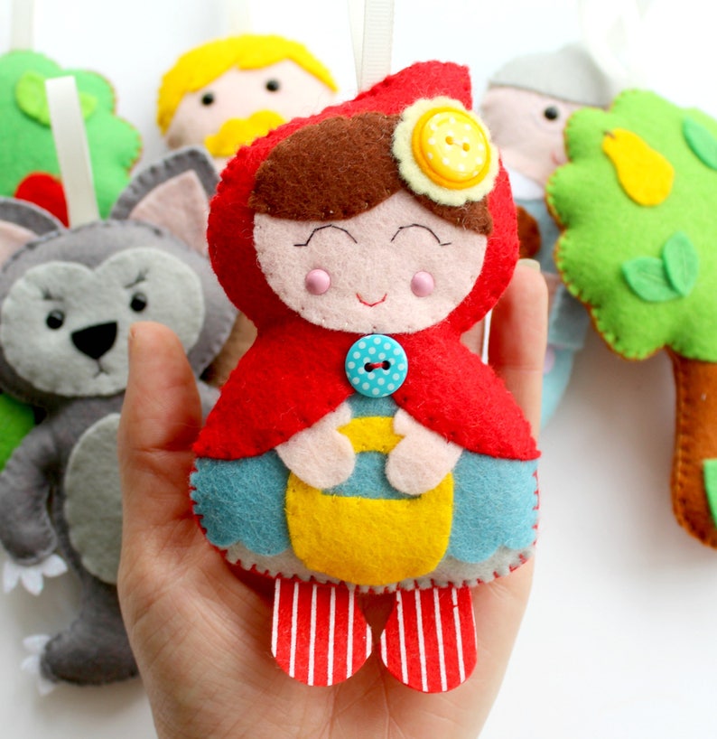Felt Little Red Riding Hood Garland PDF Pattern 6 Ornament
