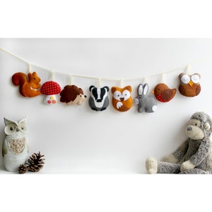 Make Your Own felt Woodland Garland Kit. Sewing pattern. DIY Craft. Sew Your Own. Craft kit. Felt Garland. Felt kit. image 1