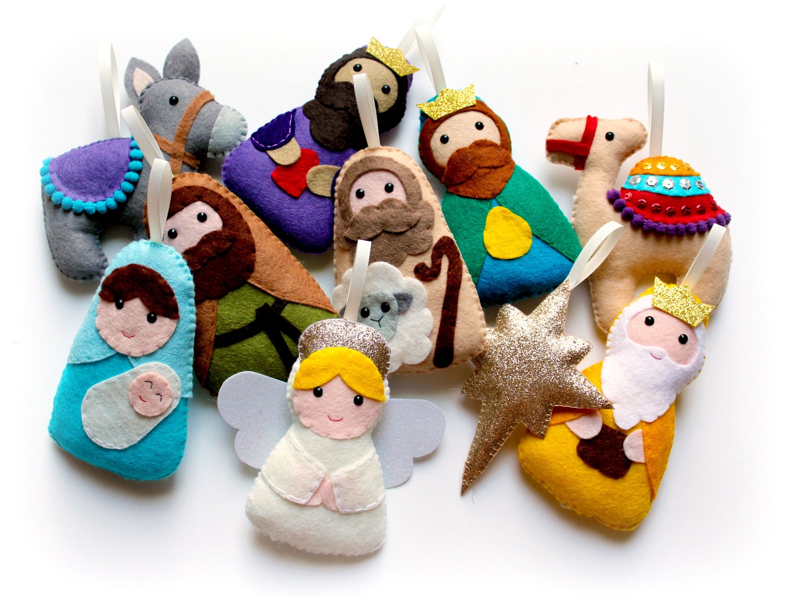 Felt Nativity Advent Garland Set of 24 Festive Felt Etsy