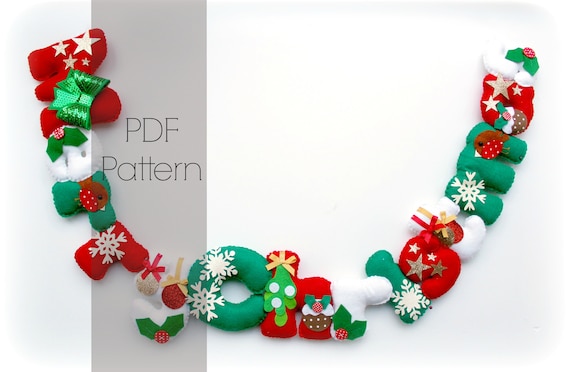felt merry christmas garland