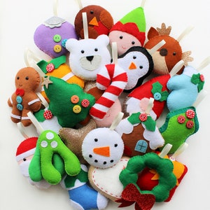 Custom garland with your choice of handmade felt Christmas decorations. Advent decorations.