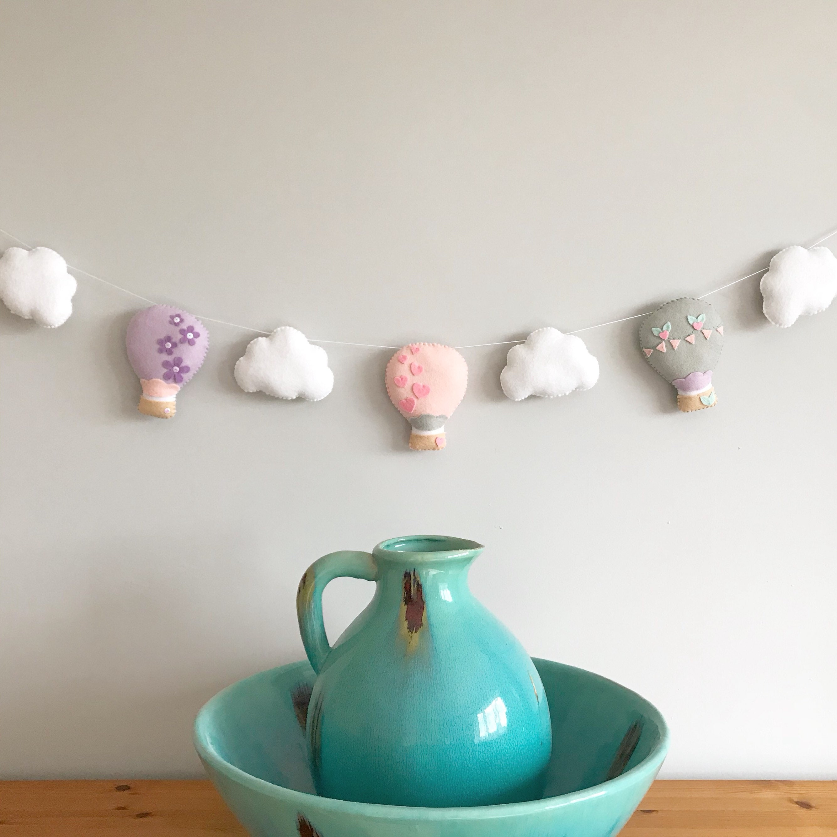 Make Your Own Felt Hot Air Balloon and Cloud Garland Kit. Felt Etsy UK