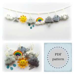 PDF instructions for felt weather garland. Instructions for 8 decorations included. Digital Pattern. Instant Download