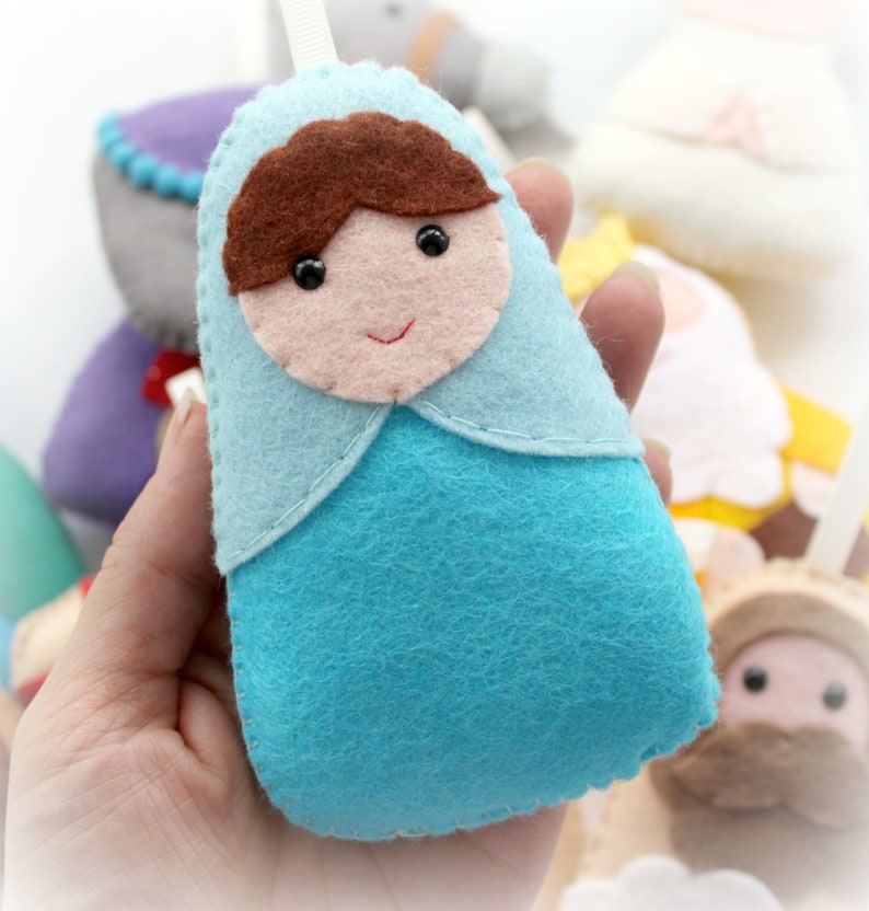 Felt Nativity Garland Set of 10 Festive Felt Decorations Etsy