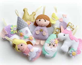 Make Your Own felt Princess Garland Kit. Sewing pattern. DIY Craft. Sew Your Own. Craft kit.