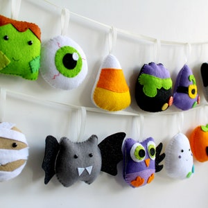 PDF instructions for felt Halloween Countdown garland. Instructions for 13 decorations included. Digital Pattern. Instant Download image 3