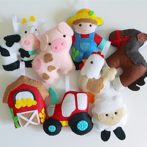 Felt Farmyard Garland Kit: DIY Sewing Craft with Materials