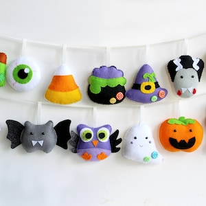 PDF instructions for felt Halloween Countdown garland. Instructions for 13 decorations included. Digital Pattern. Instant Download image 2