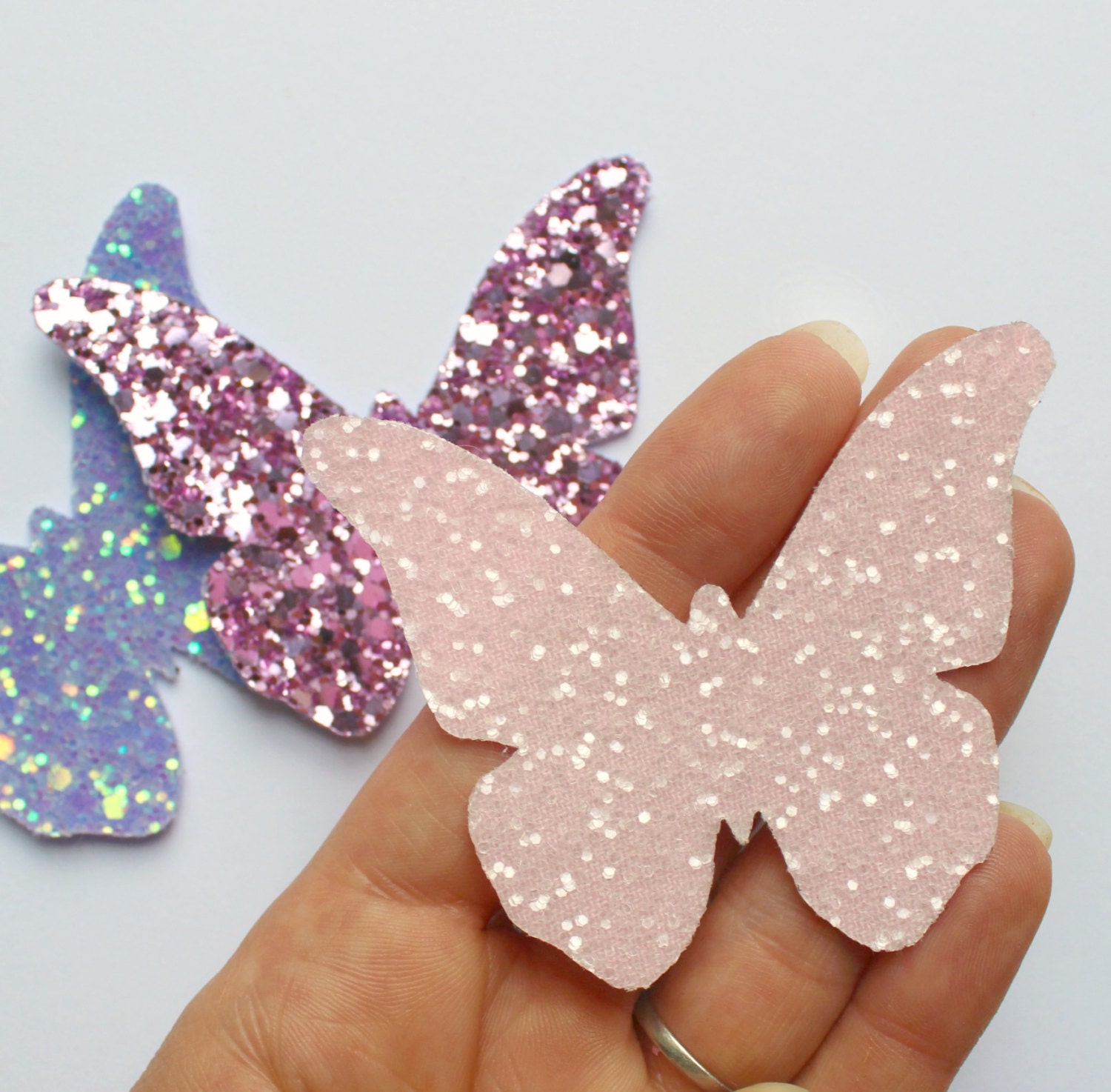 Die cut glitter fabric large butterflies Etsy