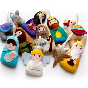 Make Your Own felt Nativity Garland Kit, Christmas garland, felt garland, Christmas ornament, craft kit, Nativity set, felt decoration